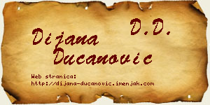 Dijana Ducanović vizit kartica